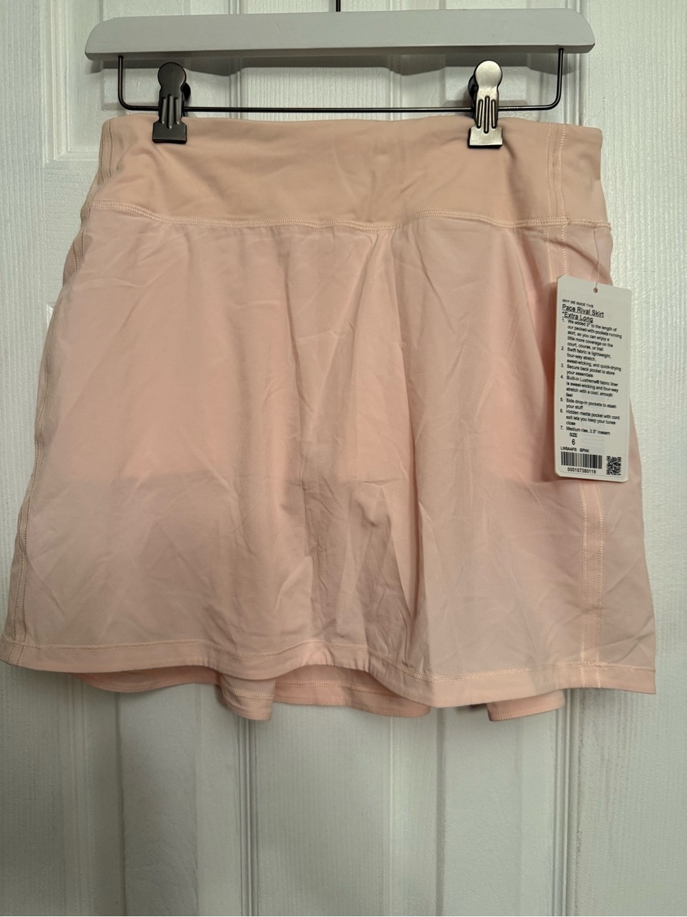 NWT Lululemon blush pink 6 extra long pace rival skirt skort $89 Rare